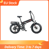 EU Stock 20 Inch Folding Fat Tire Electric Bicycle Adult 2 Seats 1000W 48V 17AH Removable Lithium Battery Electric Bike for Man