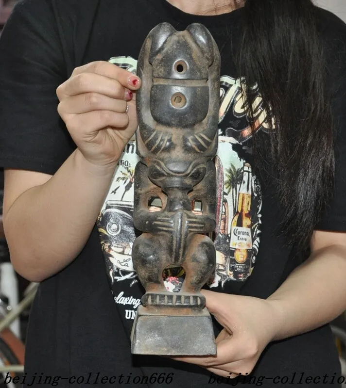 China Hongshan Culture meteorite iron carved Feng Shui Sun God Helios Statue