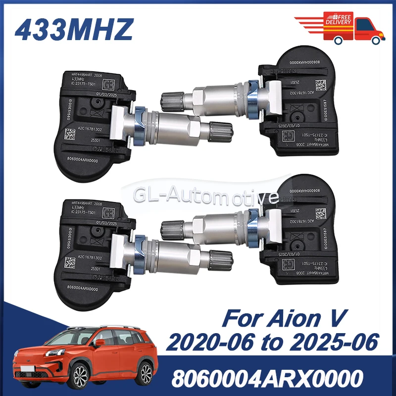 1/4PCS TPMS Sensor Für Aion V PLUS 2020-2025 Reifendruck Sensor 8060004ARX0000 433MHZ