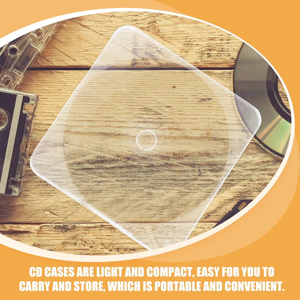 

10pcs CD Cases DVD Boxes Clear Plastic Storage Holders for DVDs Travel Use Lightweight Compact Reusable Safe Portable