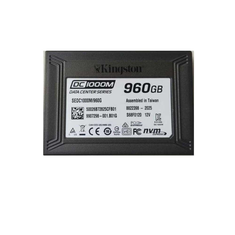 New Kingstn Data Center DC1000M 960GB U.2 NVMe PCIe Internal SSD (SEDC1000M/960G) For Server