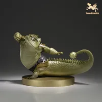 Copper Craft Chinese Cartoon Film Kung Fu Panda Animal Figurines Master Croc Sculptures Ornament Desktop Decor Art Collection
