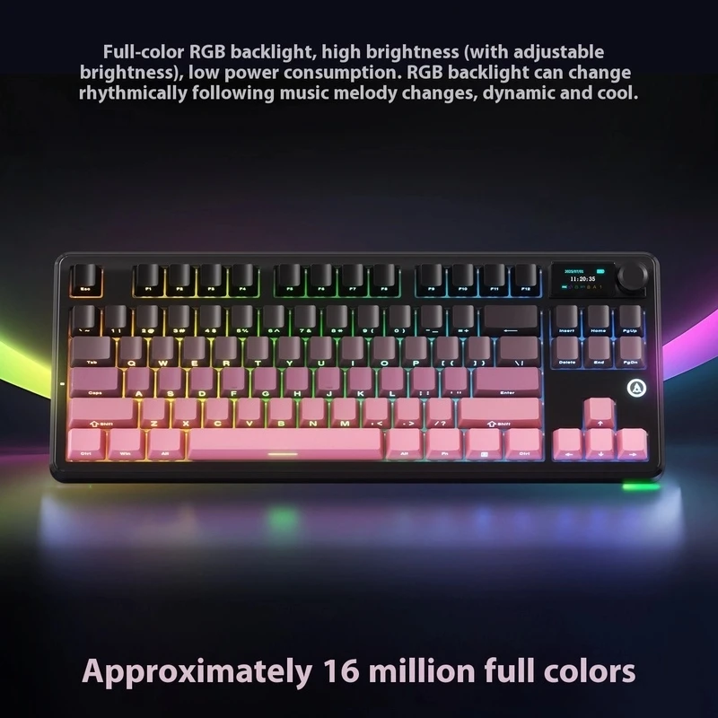 

Механическая клавиатура Heijue MK87, экран с горячим разъемом для экзамена, беспроводной Bluetooth, видеоигры, офисный компьютерный кабель