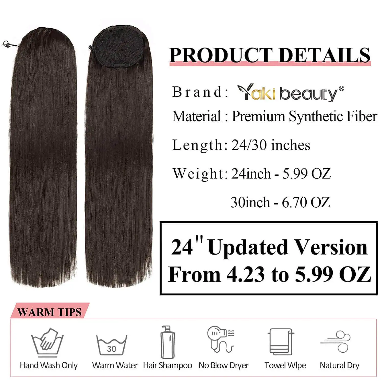 Synthetic Long Straight Ponytail Drawstring Pony Tail 32inch Clip In Hair Extensions for Women Organic Heat Resistant Fake Hair