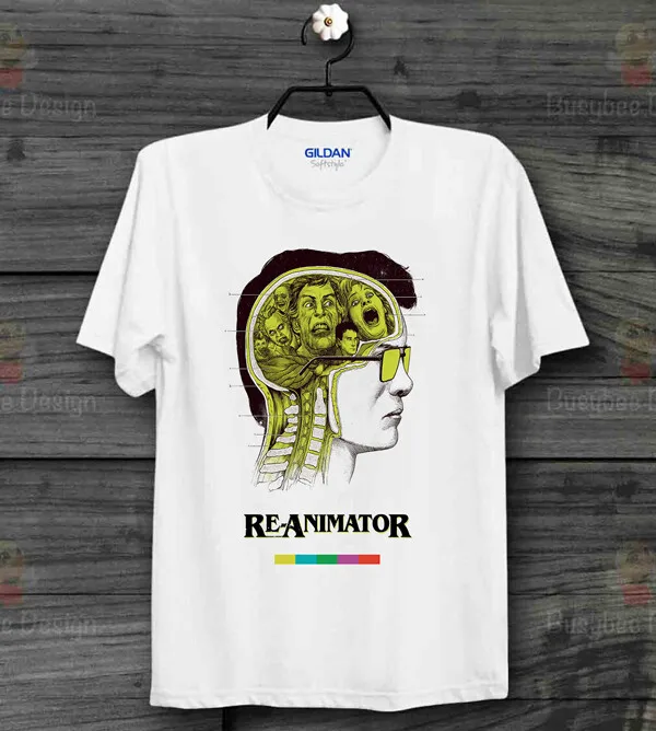 تي شيرت Re-Animator V6 Stuart Gordon 1985 Film Movie هدية مثالية للجنسين تي شيرت علوي