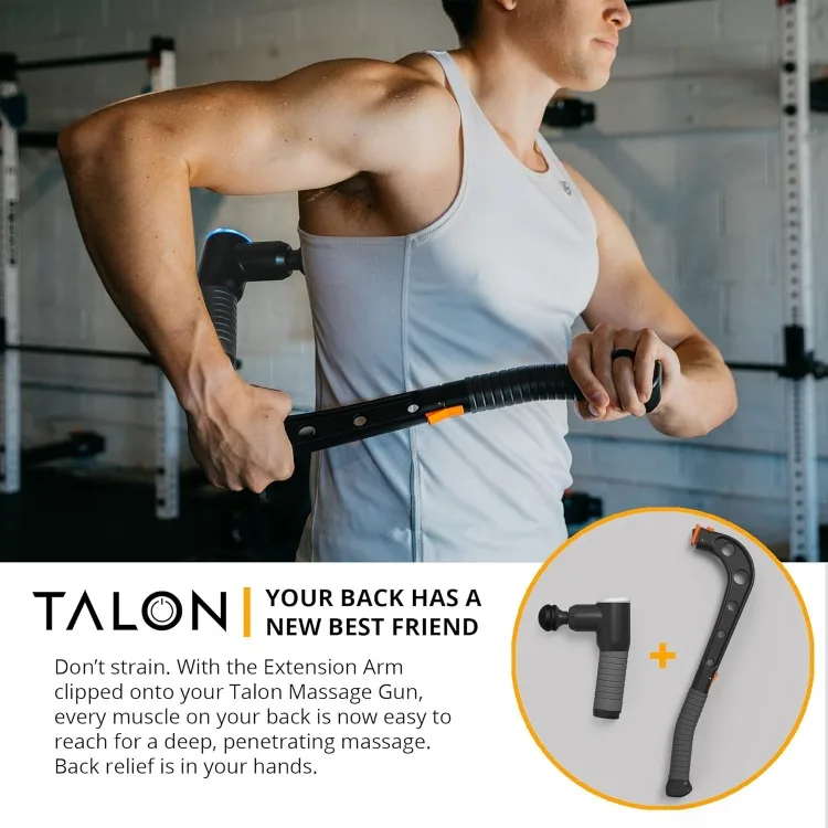 Talon Percussion Massage Gun + Massage Cane  Deep Tissue Muscle Massager with Arm Attachment