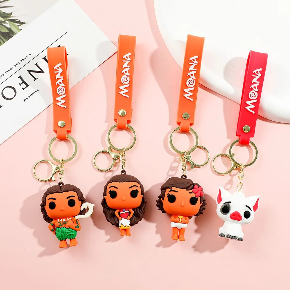 Llaveros de la serie Disney Moana, accesorios para llaveros, regalos de fiesta, accesorios divertidos inspirados en Disney, llaveros duraderos, con cuidado