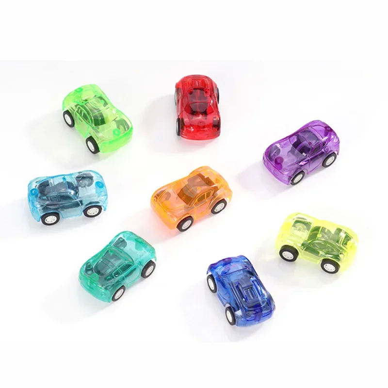 Mini Pull Back Mini Car Kids Birthday Party Toy Transparent Inertial Broken-resistant Funny Car Model for Boys or Girls Bicycles