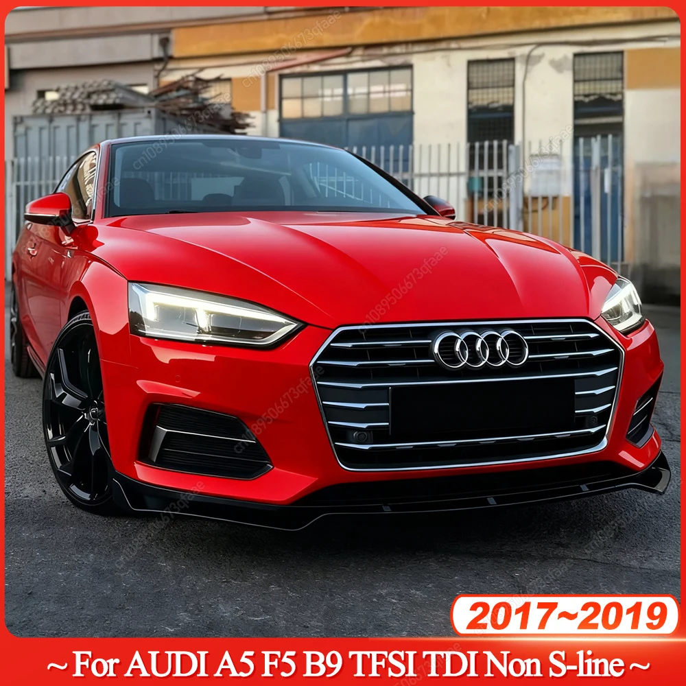 

Front Bumper Lip Diffuser Spoiler Splitter For AUDI A5 F5 B9 TFSI TDI Non S-line 2017-2019 Pre-LCI Gloss Black Bodykits Tuning