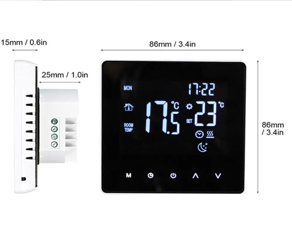 Tuya Smart Home Termorregulador, Wi-Fi, Termostato piso quente, aquecimento elétrico, controlador de temperatura, caldeira a gás, Yandex