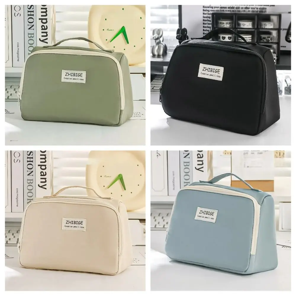 Canvas Simple Student Pen Bag Makeup Bag Organizer 9 Layer Storage Pencil Bag Multifunctional Multilayer Macaron Pencil Case