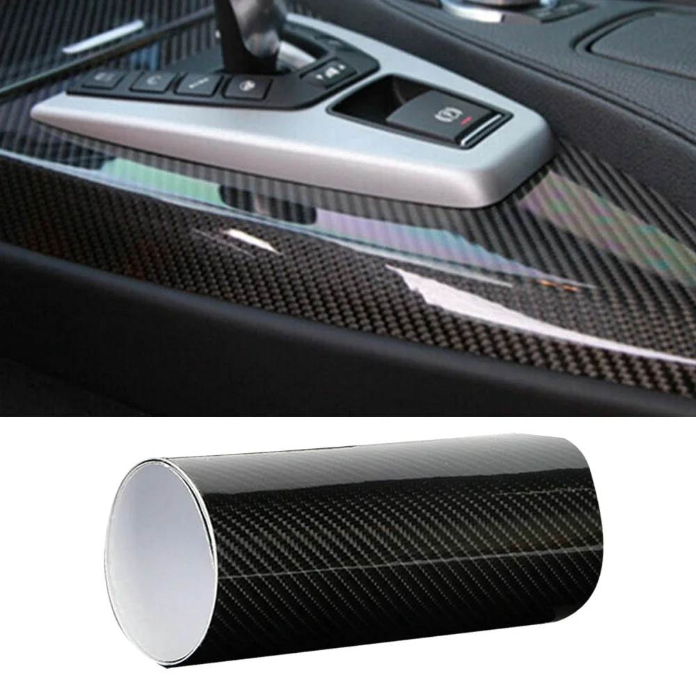 

Protect and Decorate Your Vehicle with 7D Waterproof Carbon Fiber Vinyl Car Wrapping Film Sticker, 30 x 152cm Size