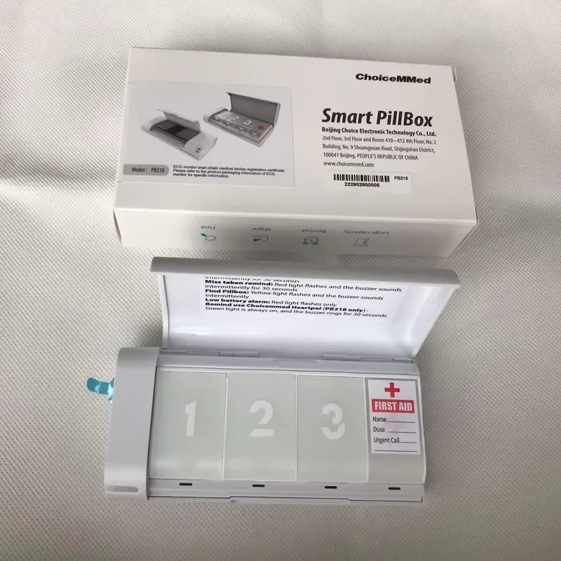 Modern Medical Electronic Smart Pillbox with HeartPal Monitoring for Nursing Home Equipment and Elderly Care Medication