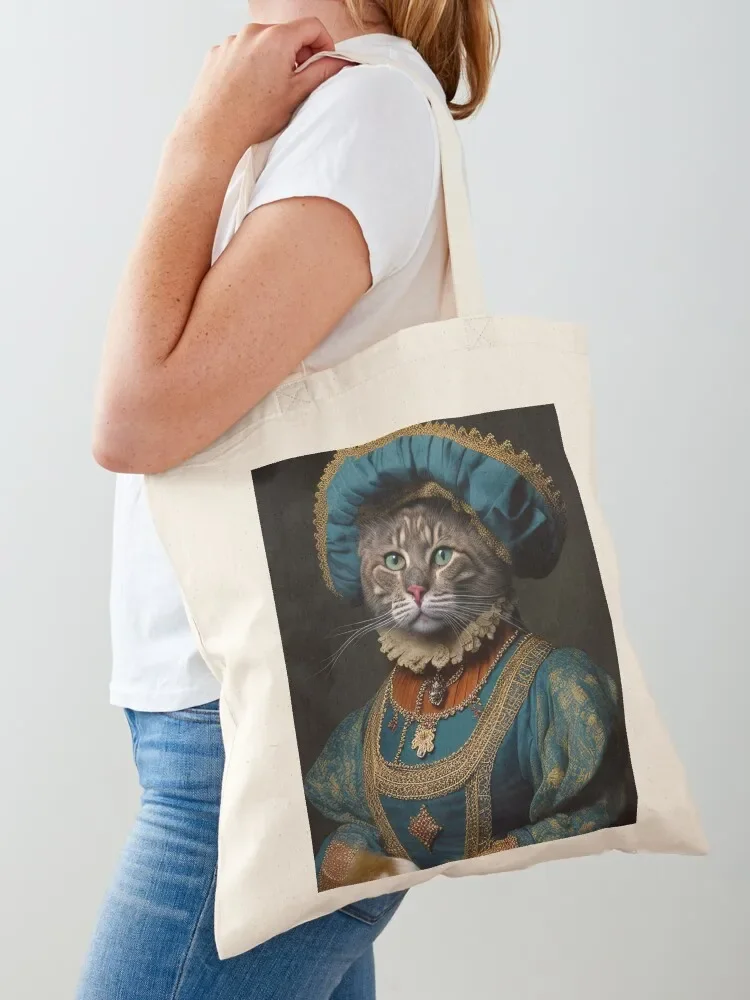 Anthropomorphic cat wearing clothing from the middle ages Tote Bag Custom bag shopping cart bags personalized tote Tote Bag