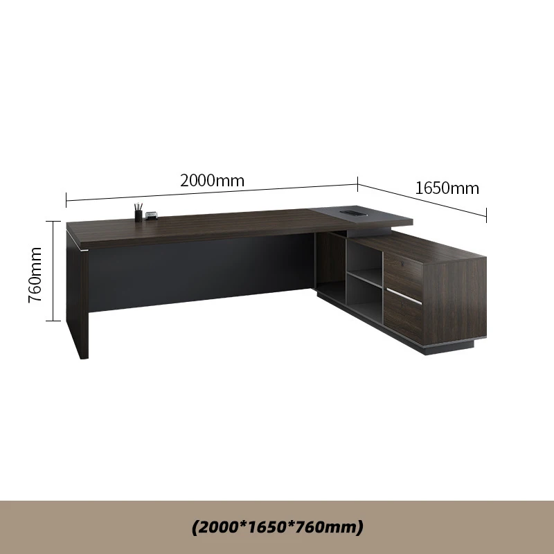 

# Luxury CEO Office Desk Modern Solid Wood Executive I-Shaped Table Storage Eco-Friendly Durable Manager Desk Chair Set For