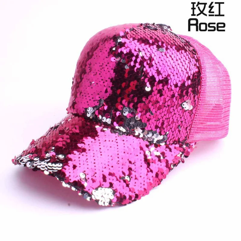 Men's Trendy Baseball Cap Fashion Full Print Versatile Sun Hat Women's Sequin New Trendy Duckbill Cap Sun Protection