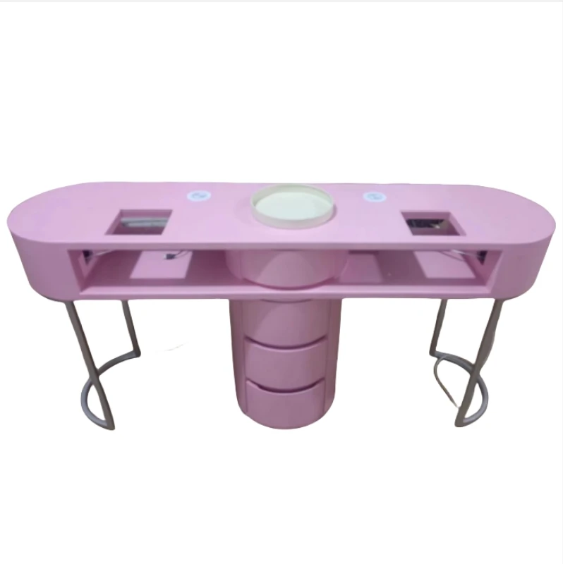 Beauty Hot Sale  Salon Furniture Beauty Table Station  Technology Pink Nail Table For Sale
