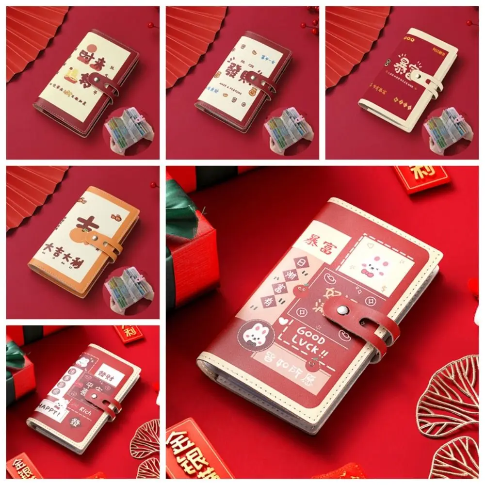 

Pu Leather Money Savings Challenges Waterproof Portable Budgeting Planner Book Tear Resistant Money Album Card Holder