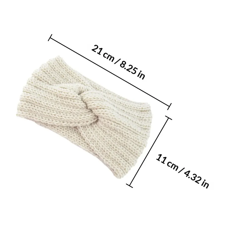 4Pcs Woolen Yarn Knitted Knotted Hairband Ear Protection Headgear Warm Breathable Outdoor Travel Hiking Cycling Hair Band