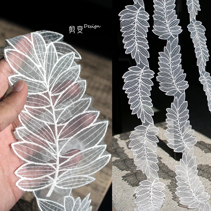 Leaf Lace Creative Lace Mesh Clothing Decoration Designer Fabric Wholesale Cloth Per Meter for Sewing Diy Material