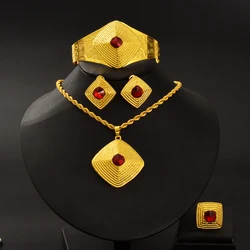 Ethiopian Classic Jewelry sets Pendant Earrings Ring Bracelet Sets African Eritrean Wedding Engagement Ethnic Party Gifts #045
