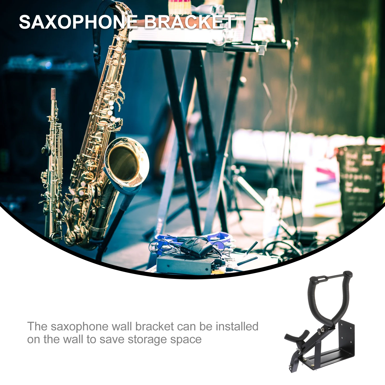 

1pc Wall Mount Saxophone Bracket for Alto Durable Iron Sponge, Space-Saving Storage Rack with Screws Heavy Duty Holder for Home