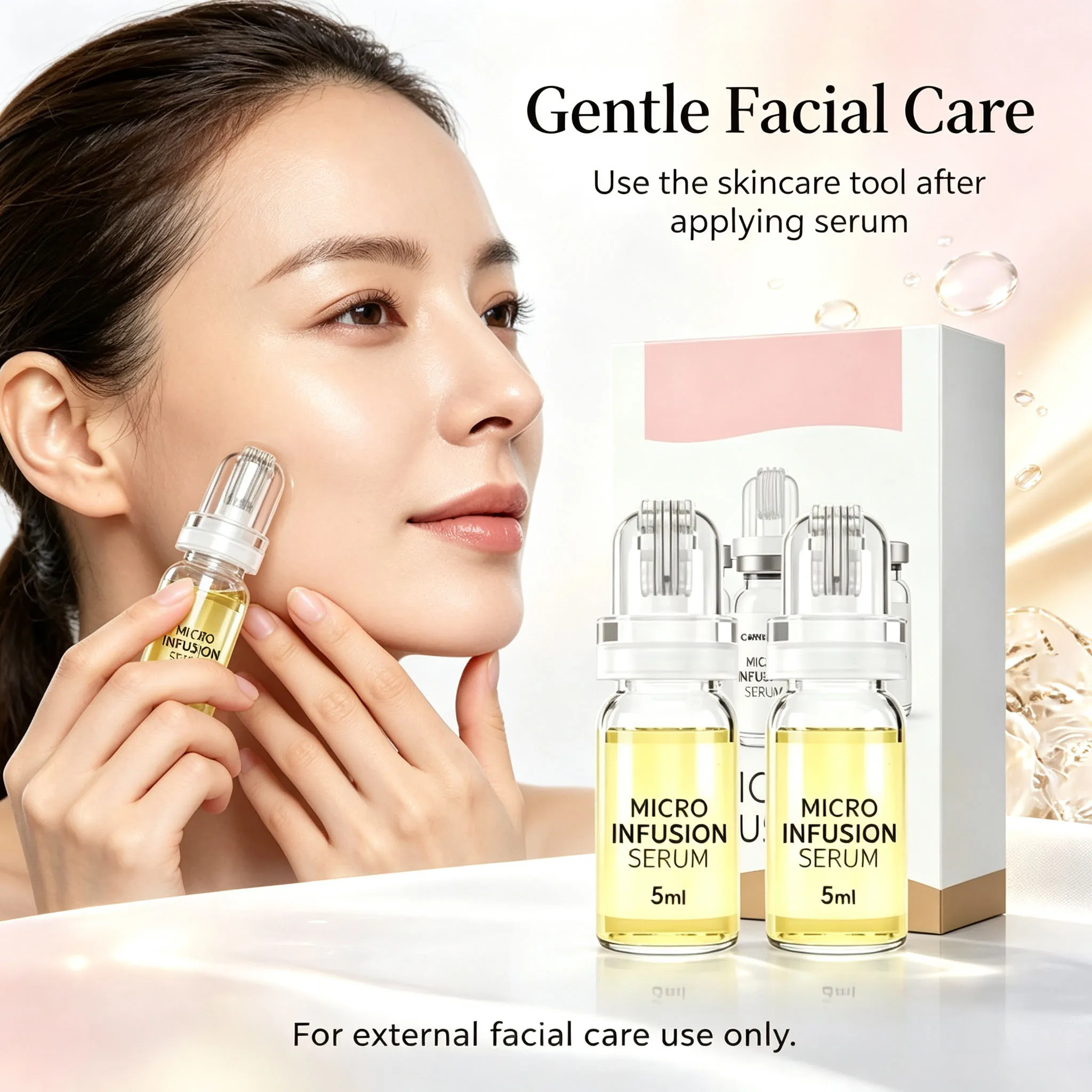 Korean Micro Molecule Serum Kit Collagen & Hyaluronic Acid Anti-Aging Anti-Wrinkle Firming Hydrating Pore Minimizer