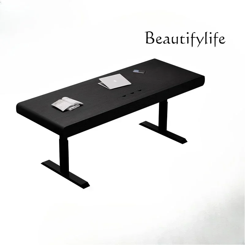 A Desk Light Luxury Modern High Sense Home Living Room Solid Wood Intelligent Fashion Automatic Electric Lifting Table