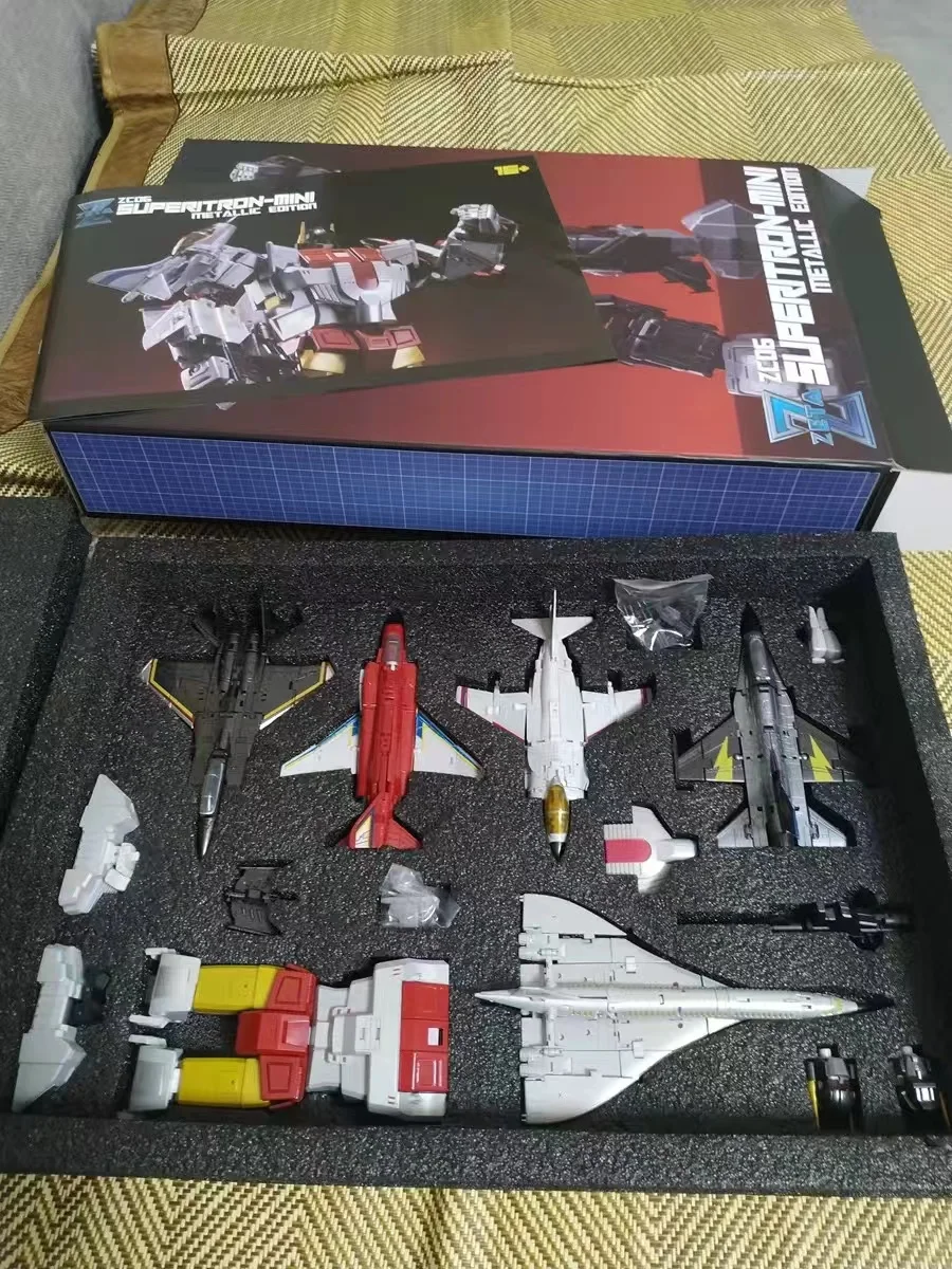 In magazzino trasformazione ZETA Toys ZC06 ZC-06 Superion Silverbolt Slingshot Skydive Airraid Fireflight Set completo di piccola proporzione