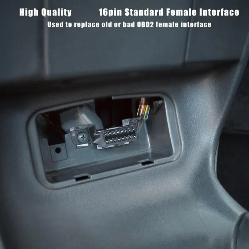 31BC OBD2 Cable Fixed Terminals Female Head 16pin Full Needle Colored Wire J1962F
