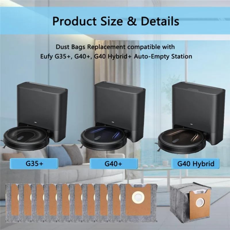 B99A-8 Pcs Dust Bags For Eufy G40/G40 Hybrid Sweeper Accessories Built To Last And Work Well