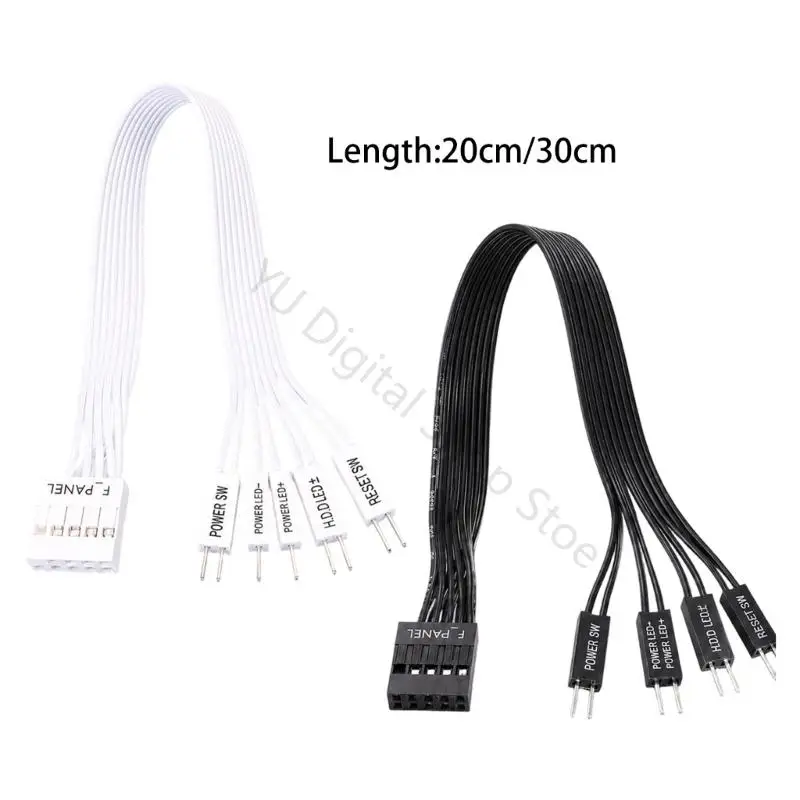 96BA F_PANEL Split 2 Pin Power and LED Wiring Cable for Desktop Case Use