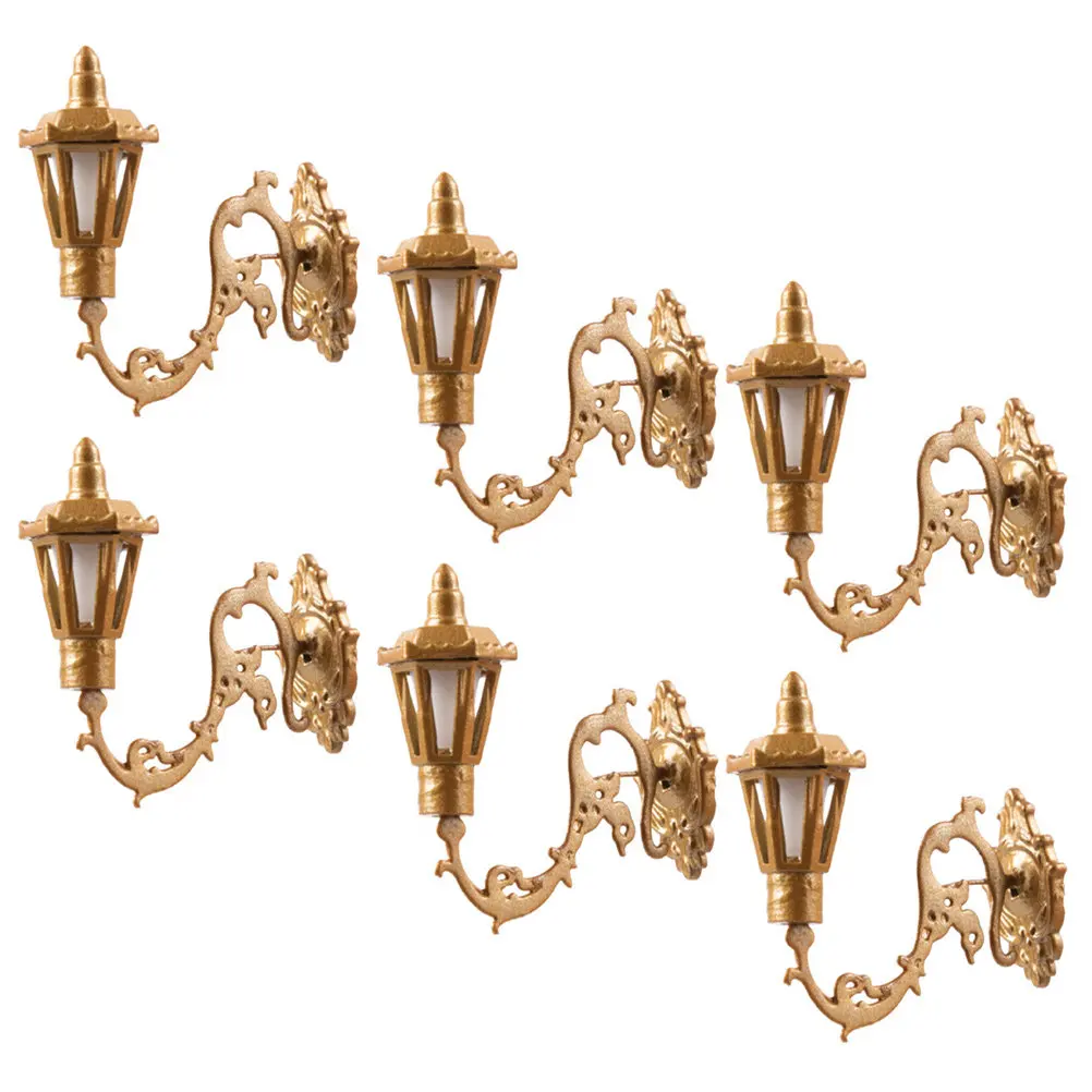 

6Pcs Mini Wall Lamp Miniature LED Lights Mini House Decorative Lighting Scene Accessories Sand Table Miniature Lamp
