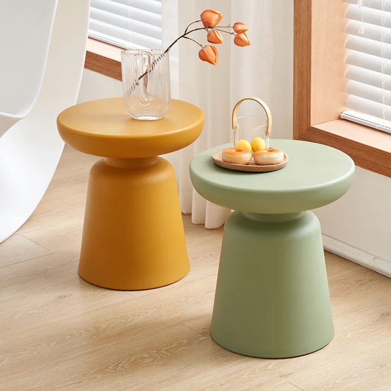 Household Plastic Round Tea Table Small Family Living Room Small Size Side Table Balcony Modern Simple Tea Table