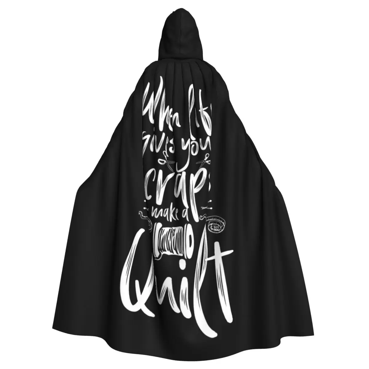 

Funny Quilting Pun Long Hooded Cloak Witch Medieval Costume Cosplay Cape HalloweenVampire Adult Unisex