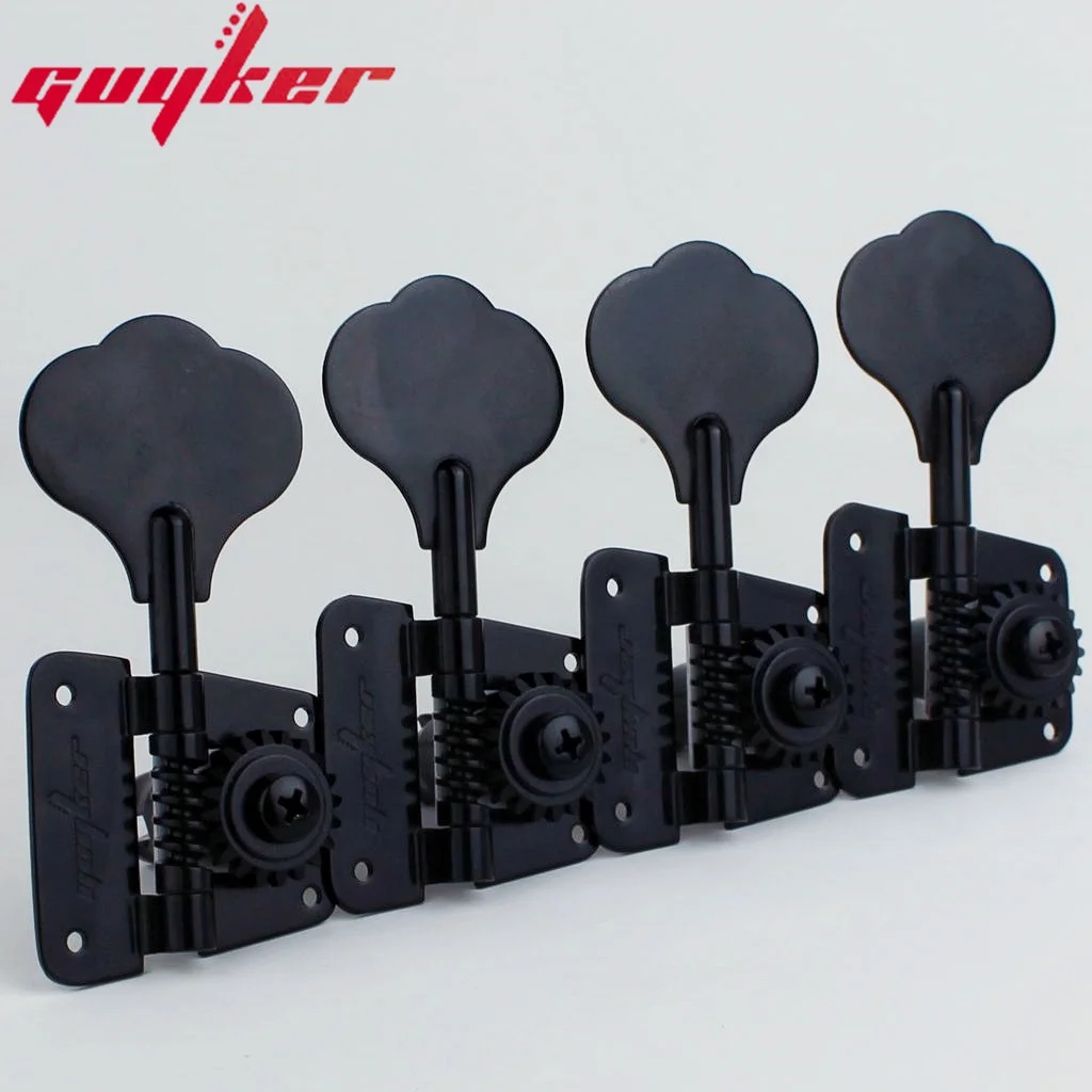 Open Frame Electric Bass Machine Heads Tuners GUYKER Tuning Peg Gear ratio 1:20 Black for Bass