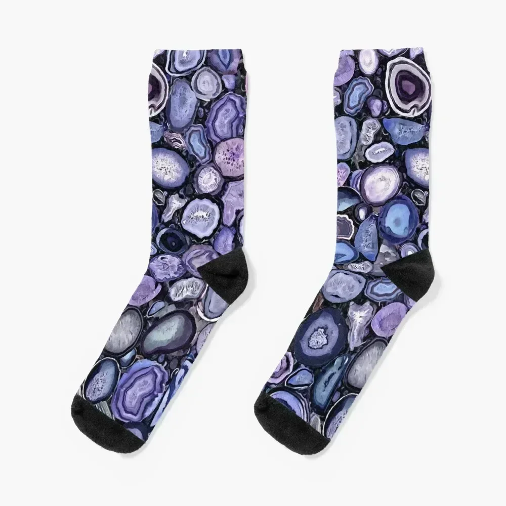

Agate crystals Socks gifts warm winter Lots short Socks Male Women's
