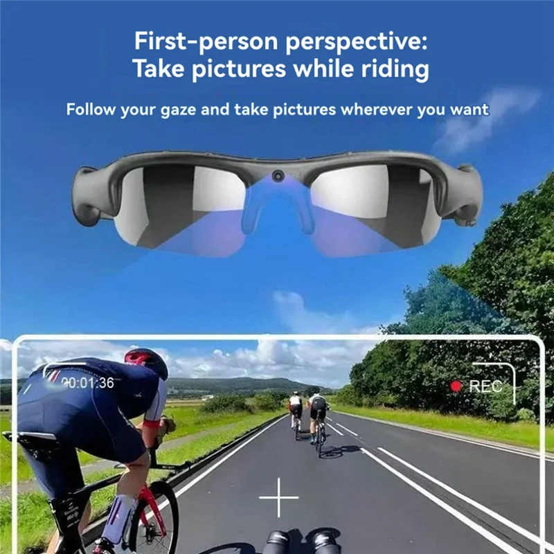 AAAEL-WIFI Enabled 1080P HD Video Recorder Outdoor Sports DV Camera, Smart Glasses,Wide Angle 170°, Riding Camcorder