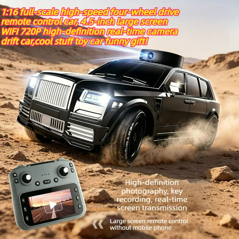 Cool Stuff Toy Car Funny Gift-1:16 High-speed 4WD Rc Truck,Remote Control Car,Kawaii WIFI 720P HD Camera Rc Cars,Children's Toys