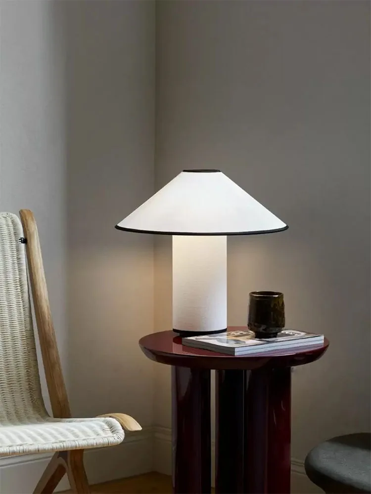 Imagem -03 - Japonês Wabi-sabi Retro Mushroom Desk Lights Led E14 Tecido Arte Decorativa Table Lamp Sala de Estudo Quarto Bedside Sofa