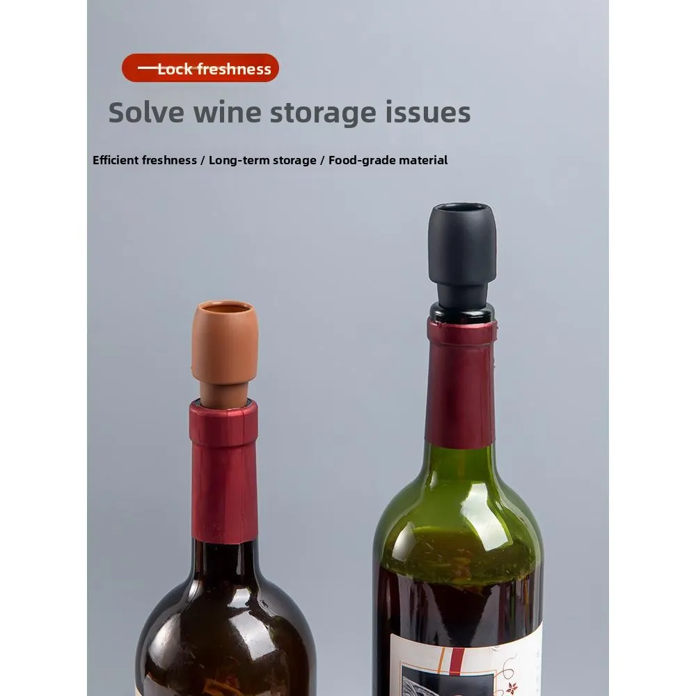 Adjustable Silicone Wine Bottle Stopper Double Seal for Red Wine And Champagne Dustproof Cover  Wine Bottle Cork view 2