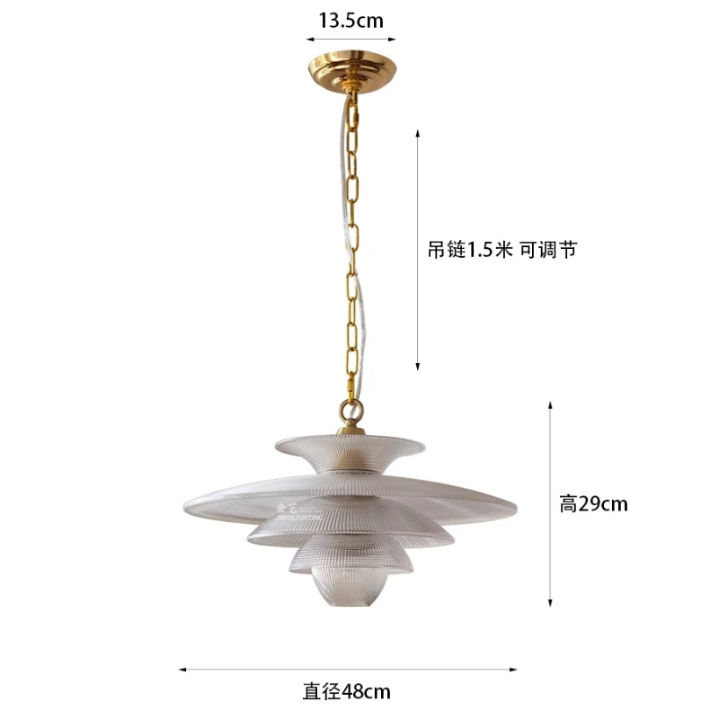 

Glass flying saucer chandelier American retro industrial style dining room living room bedroom bar lamp