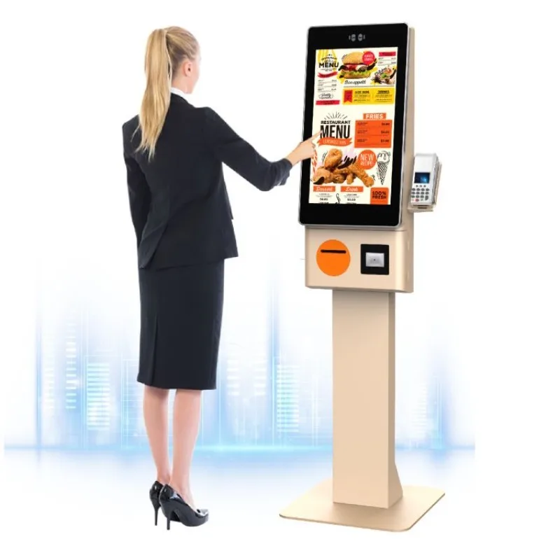21 24 27 32inch Touch Screen Pos Service Self Ordering Payment Terminal Kiosk for Restaurant