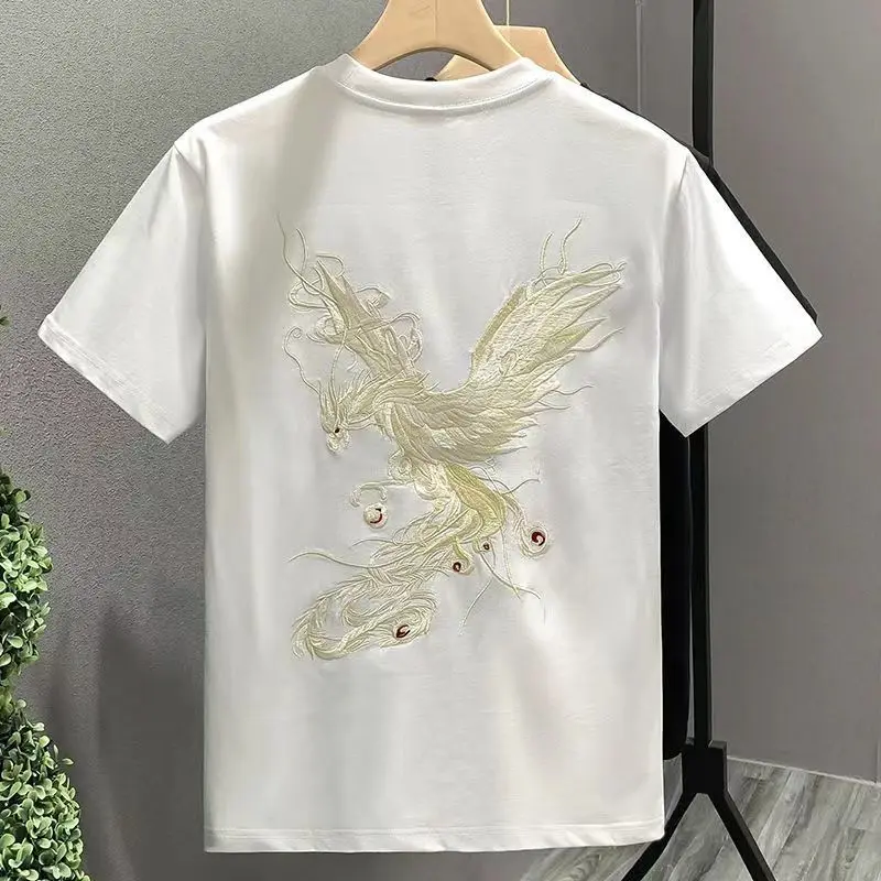 

Вышитые футболки с короткими рукавами, национальные тенденции, свободные и дышащие футболки с половиной рукавов для пар, лето 2021, мужские