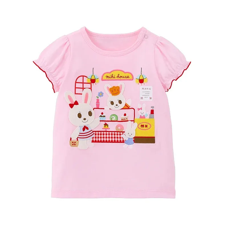 Summer Children\'s Short Sleeved T-shirts  Japanese Cartoon Cute Bear Rabbit  T-shirt  Baby Boys Clothes  Baby Girls Tops