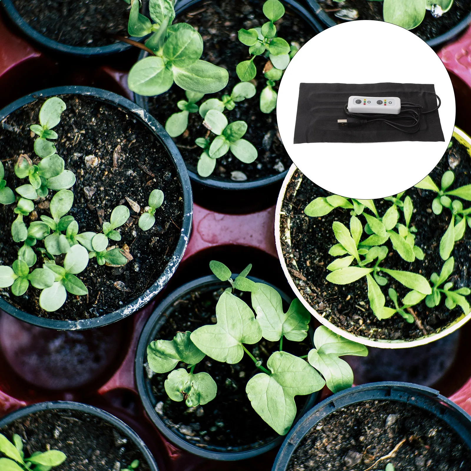 

USB Adjustable Heating Pad Plant Heating Mat Efficient Heat Mat for Indoor Plant Germination Rooting Garden Supplies