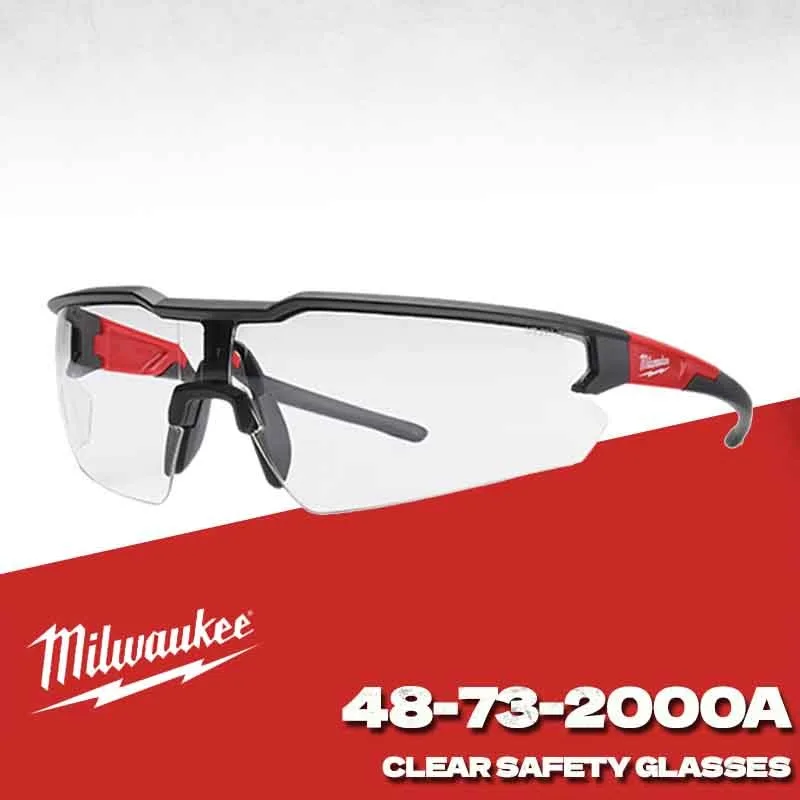 Milwaukee 48-73-2000 Clear Safety Glasses  Anti-Scratch Protective Eyewear Impact Resistant Work Safety Goggles Tool Accessories
