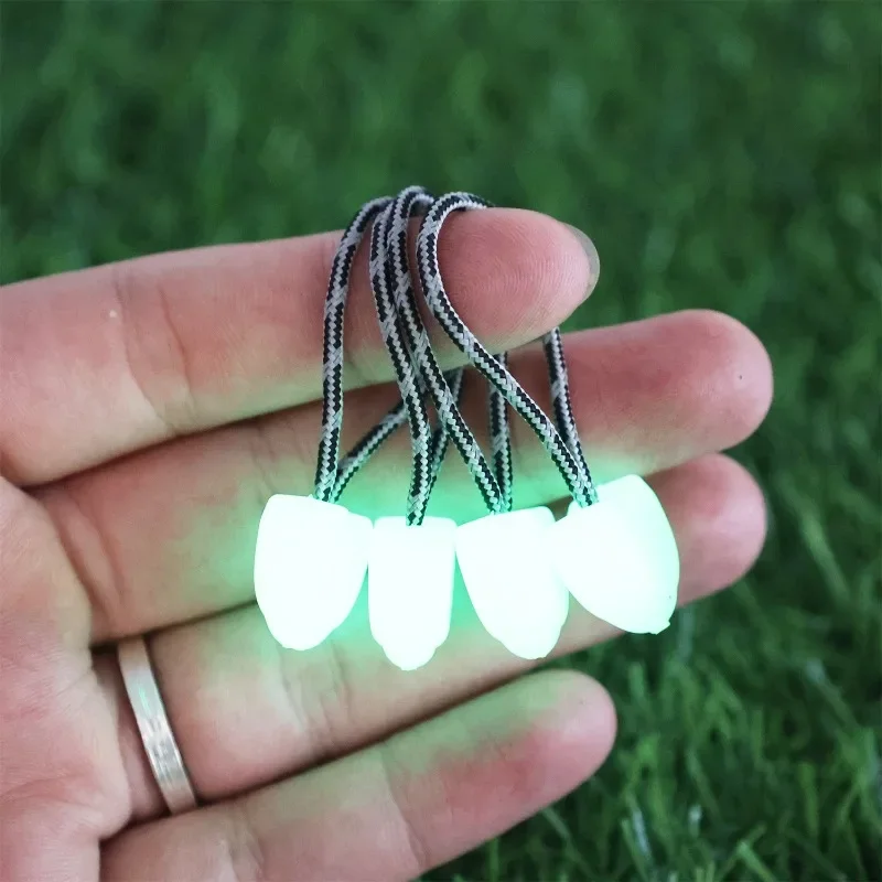 Luminous Zipper Pull Glow in Dark Cord Rope for Backpack Tent Jacket Outdoor Camping Hiking Survival Gear Night Safety Tab