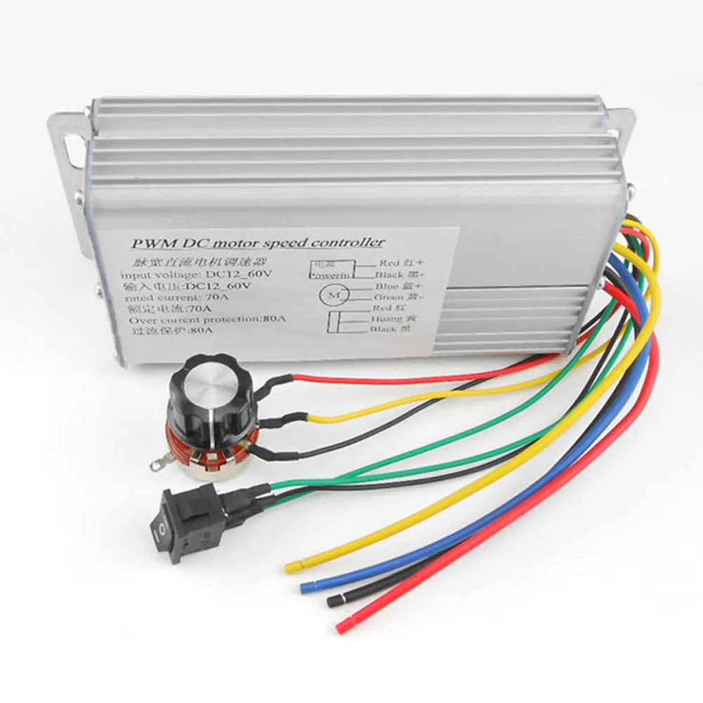 DC 10-60V Brushed Motor Controller DC Motor PWM Speed Regulation Brushed Controller Motor Governor Reverse Switch