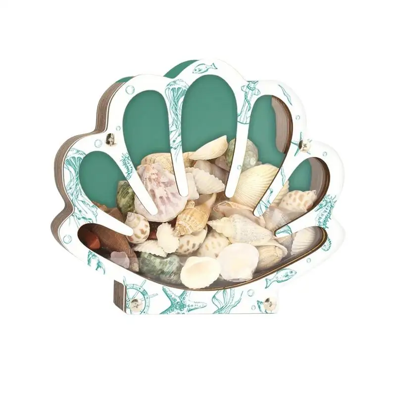 

Коробка для сбора ракушек, декоративный держатель для ракушек, витрина, декоративный деревянный прозрачный портативный держатель для выставки товаров детского пляжа